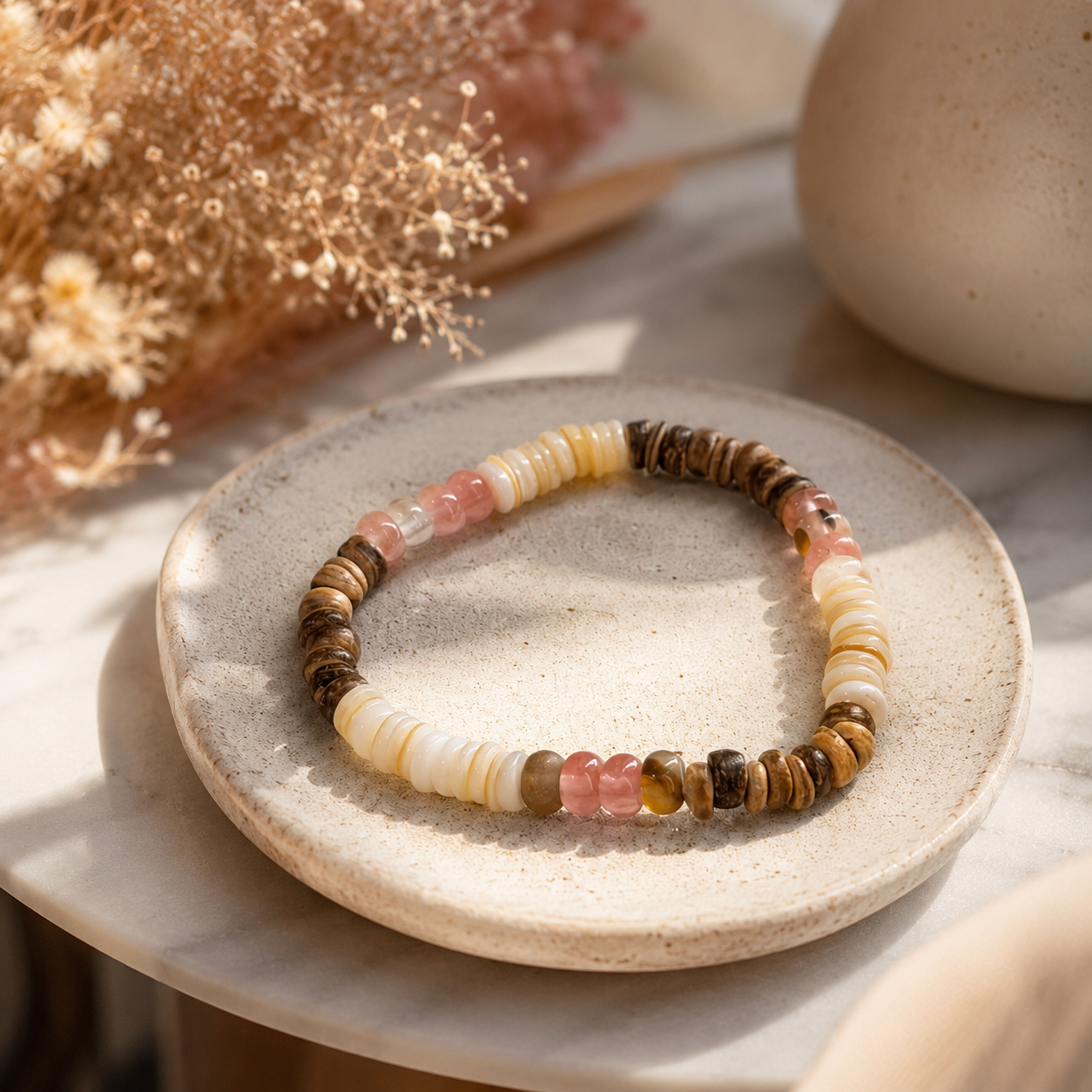 Bracelet | Shell & Wood Bead Bracelet