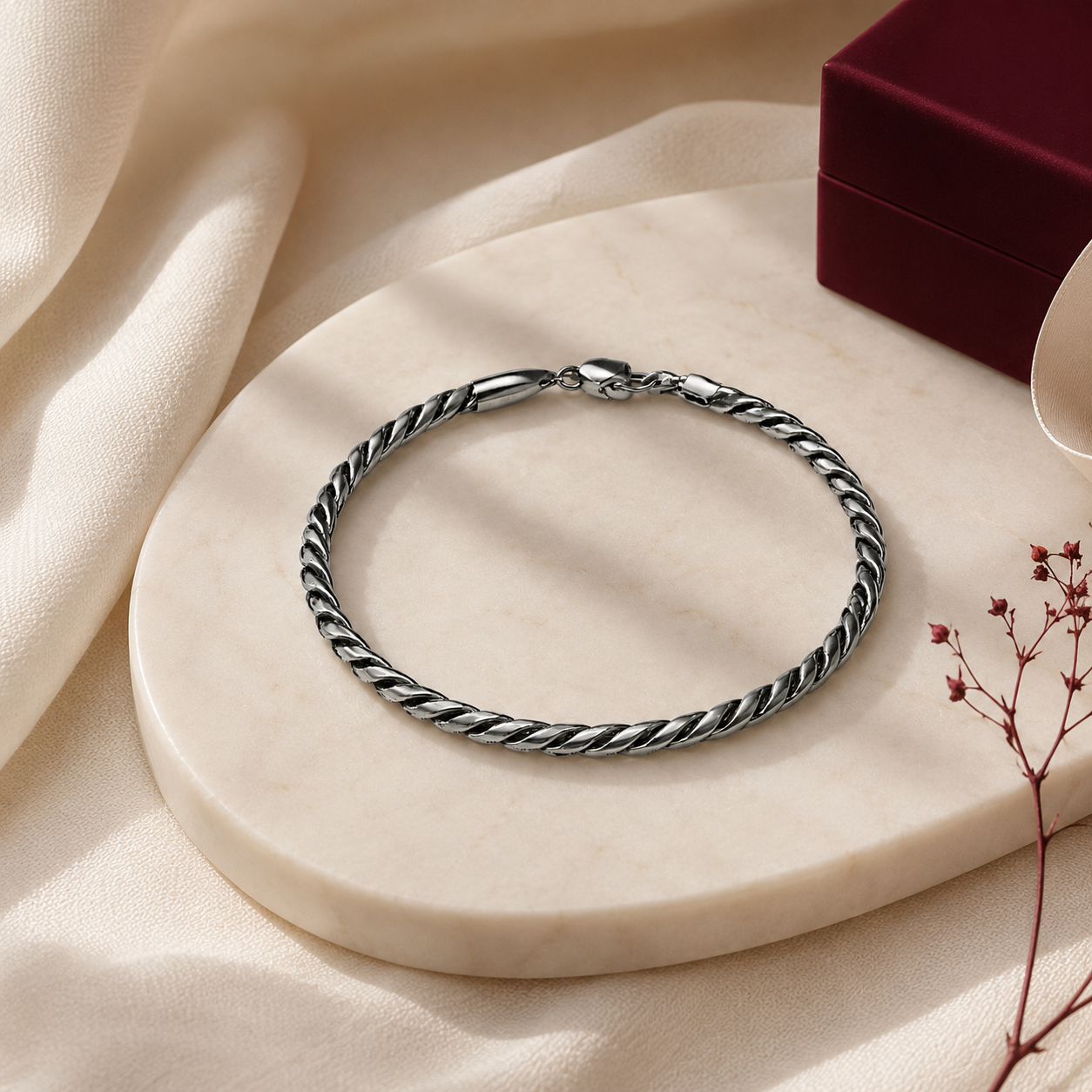 Men's Bracelet | Minimal Twisted Rope Chain Bracelet