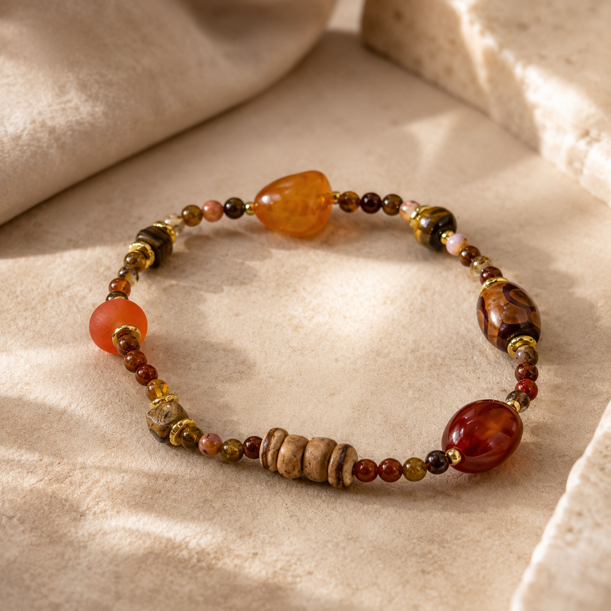 Bracelet | Carnelian Agate Beaded Bracelet
