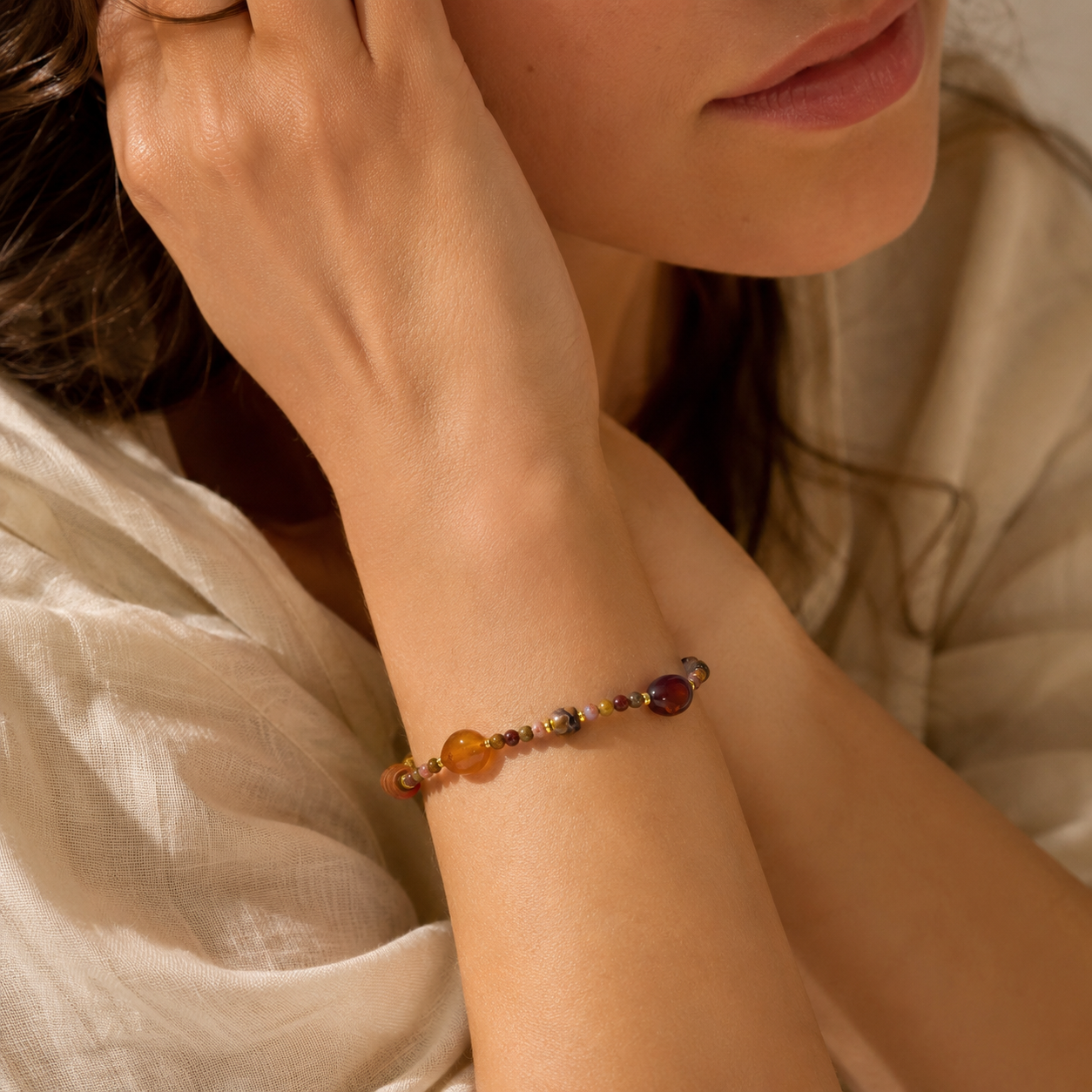 Bracelet | Carnelian Agate Beaded Bracelet