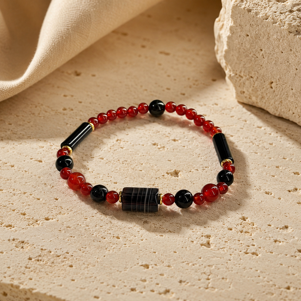 Bracelet | Carnelian Agate Beaded Bracelet
