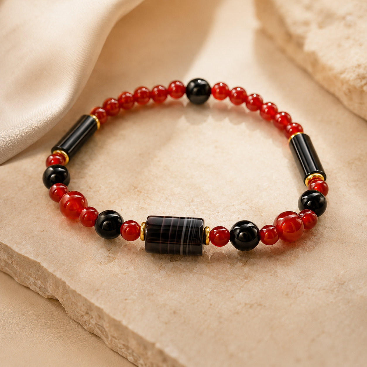 Bracelet | Carnelian Agate Beaded Bracelet