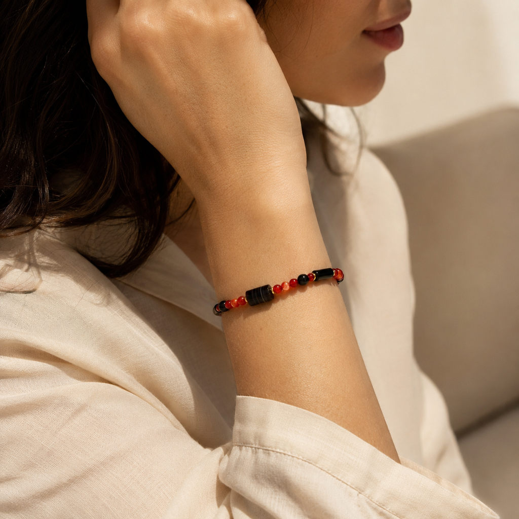 Bracelet | Carnelian Agate Beaded Bracelet